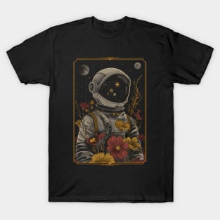 Astronaut And Flowers 2 T-Shirt